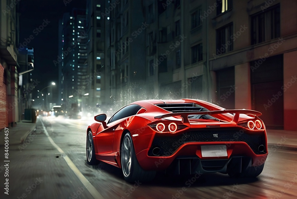 Fototapeta premium red race car