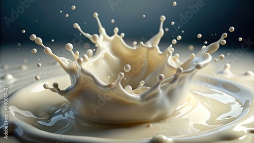 Close up of a splash of milk or cream in high resolution 8K quality , dairy, white, liquid, food, drink, freshness, splatter, drop, creamy, isolated, macro, texture, pour, pouring, organic