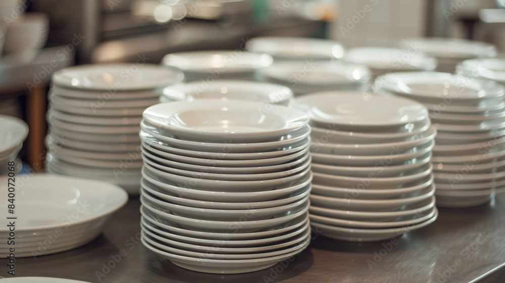 Clean empty plates on the kitchen table minimalistic still life with dishes product photo. Clean empty plates on the kitchen table minimalistic still life with dishes product photo.