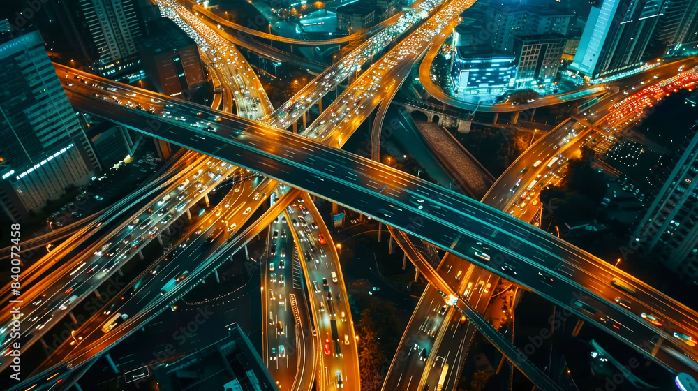 An aerial view of a massive highway network An aerial view of a massive highway network