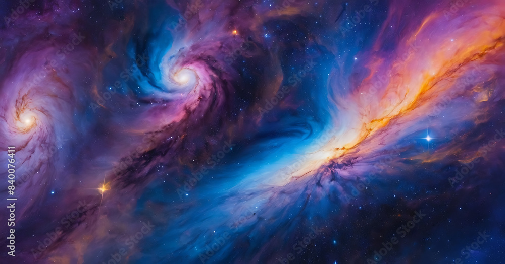Vibrant cosmic nebula swirling with blue, purple, and gold hues, perfect for sci-fi, fantasy, or spiritual themes. Vibrant cosmic nebula swirling with blue, purple, and gold hues, perfect for sci-fi, fantasy, or spiritual themes.