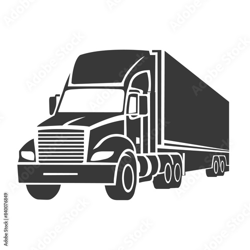 Semi Truck Silhouette Design Art