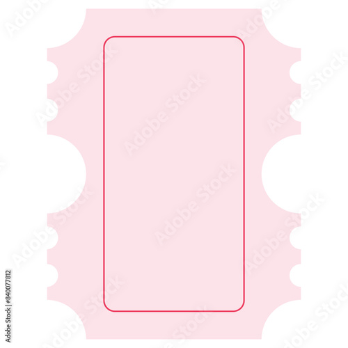 Ticket and coupon design template Vector illustration Retro style Copy space Text space Isolated on white background