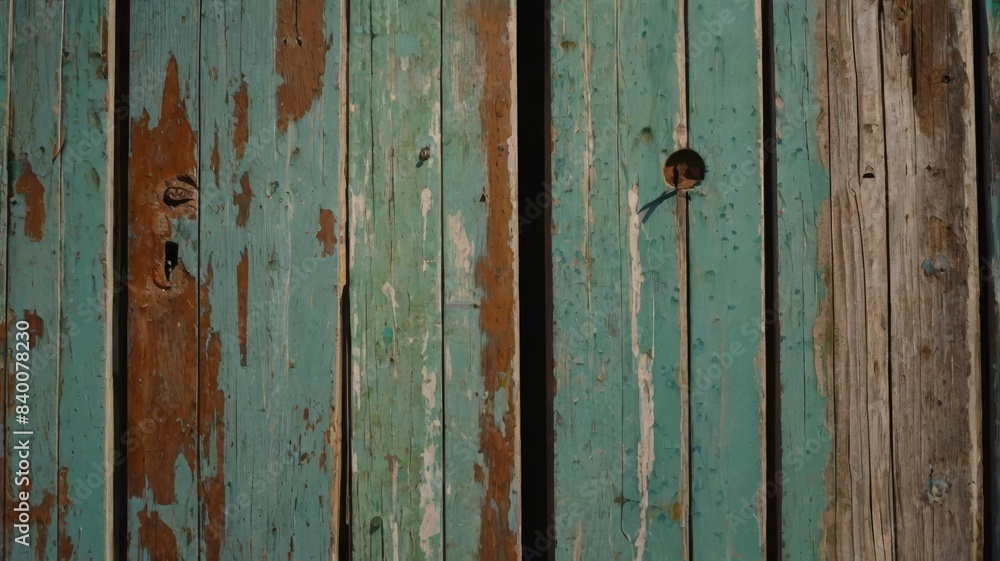Aesthetic background of worn wooden door with peeling paint Aesthetic background of worn wooden door with peeling paint