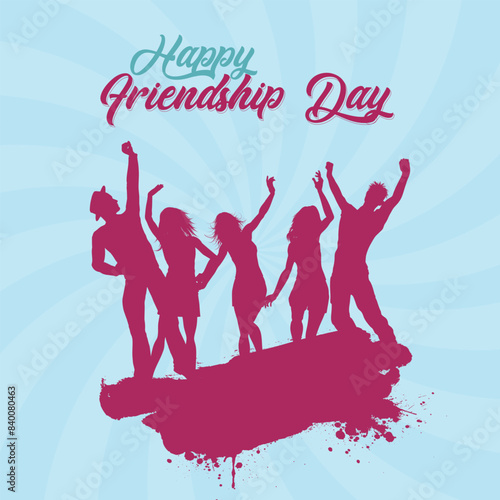 International friendship day editable web banner and social media cover banner template with frendship day illustration background  photo