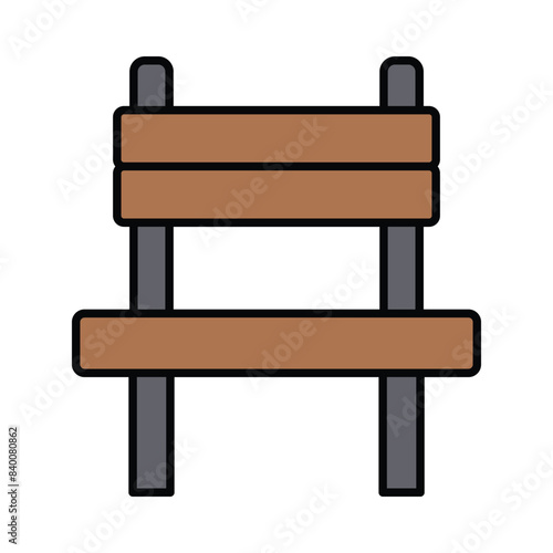 bench icon vector template design flat and simple