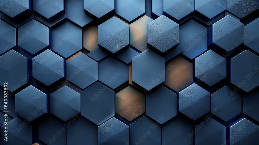 Abstract hexagon pattern, modern and sleek, dynamic design, copy space