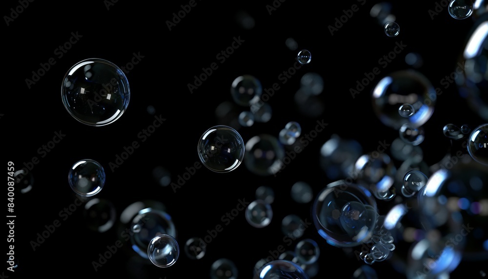Enchanting Glowing Bubbles: A Captivating Display Against a Dark Background Enchanting Glowing Bubbles: A Captivating Display Against a Dark Background
