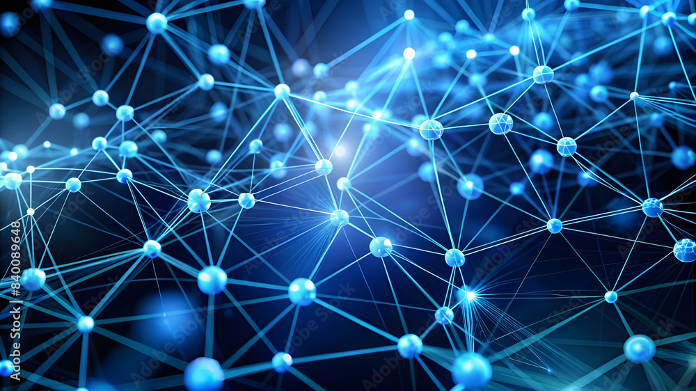 Abstract Network Connections with Blue-Toned Dots and Lines Abstract Network Connections with Blue-Toned Dots and Lines
