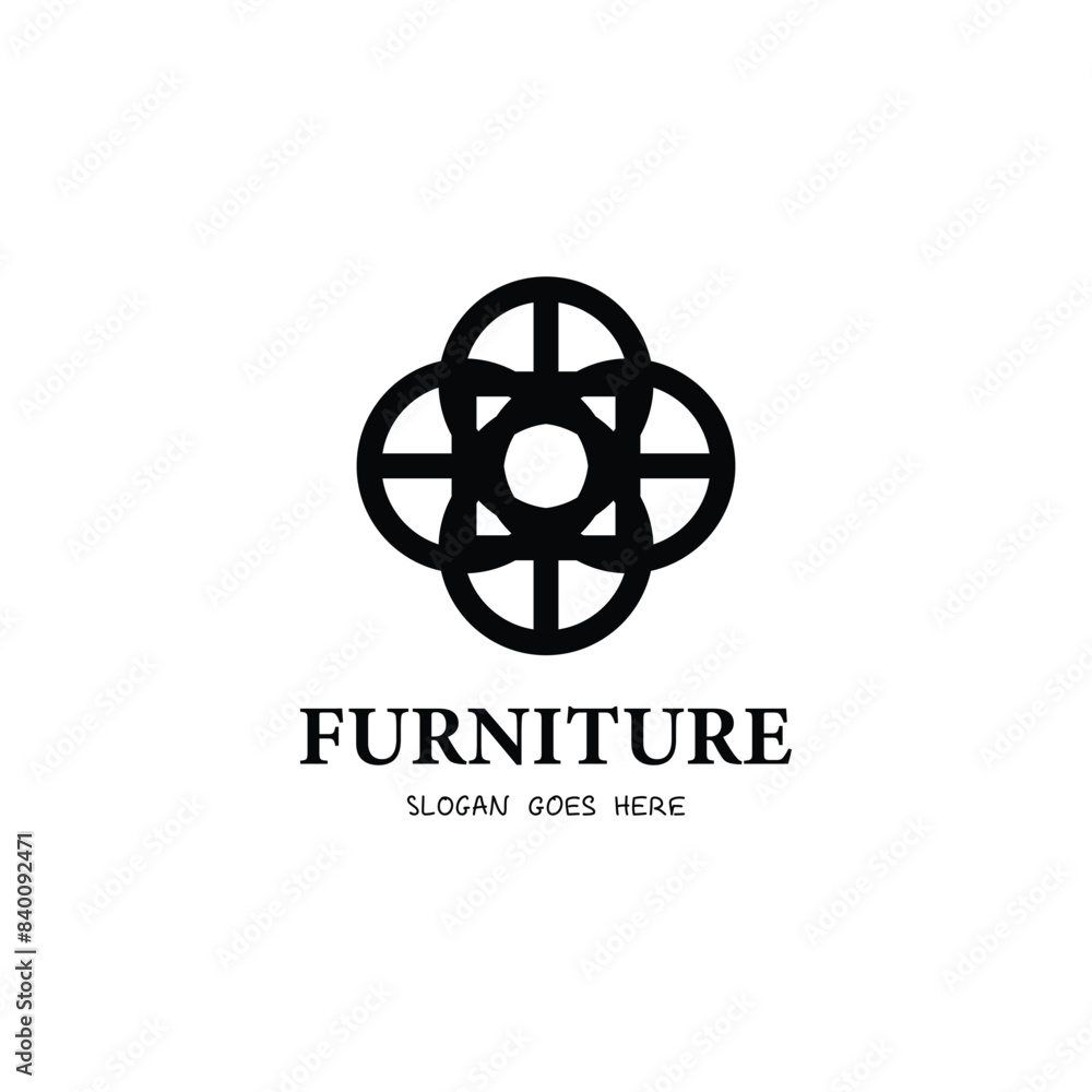 Abstract linear style interior and furniture design template concept