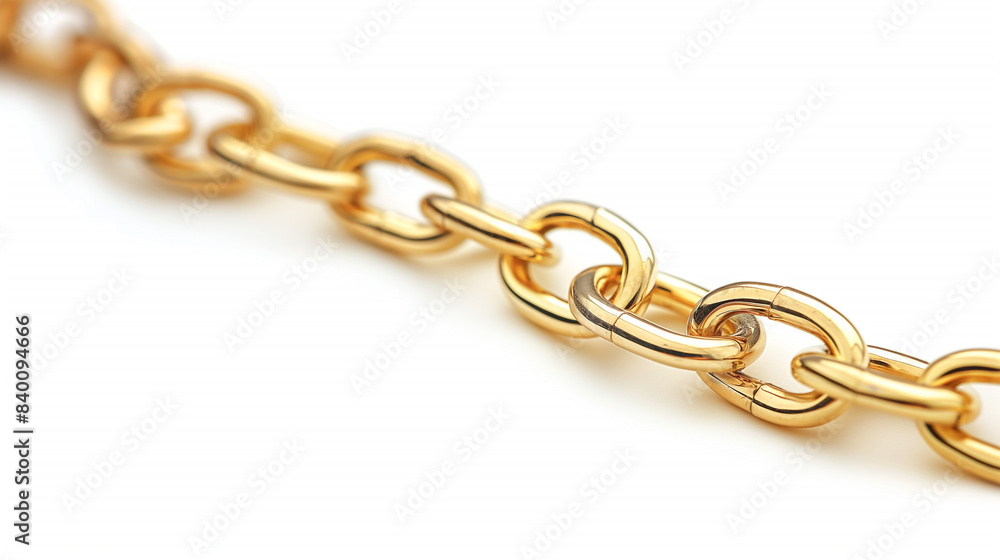 Fototapeta premium golden chain isolated on white background