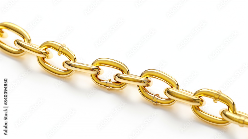 Obraz premium golden chain isolated on white background