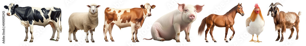 Diverse cute farm animal set Diverse cute farm animal set
