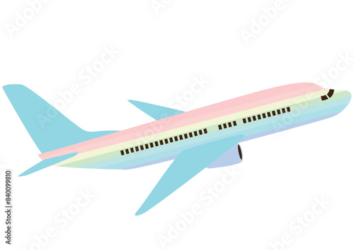 レインボーの飛行機のベクターイラスト