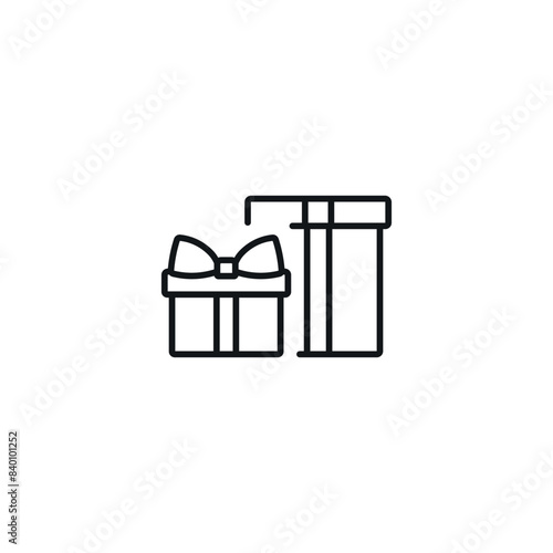 Two gifts linear icon. Line customizable illustration. Contour symbol. Vector isolated outline drawing. Editable stroke