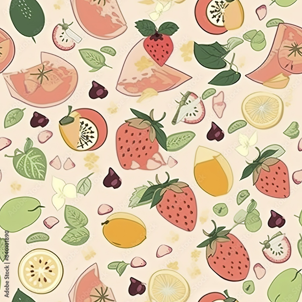 Fruit assorted, seamless pattern, texture, background. Fruit assorted, seamless pattern, texture, background.