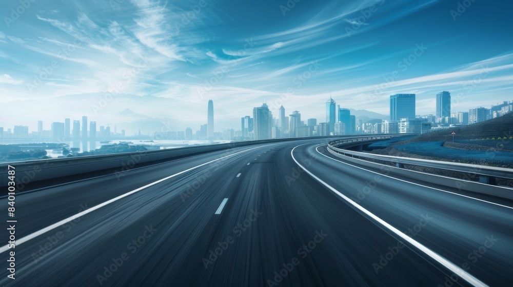 Time-lapse photography of modern futuristic cityscape and highway, lights, road, city Time-lapse photography of modern futuristic cityscape and highway, lights, road, city