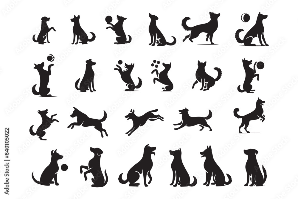 set of silhouettes of cats set of silhouettes of cats