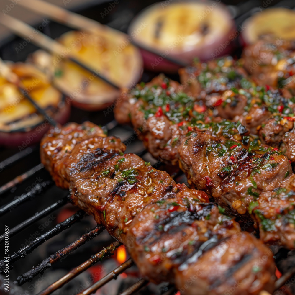 DELICOUS SOUVLAKI ON BARBEQUE DELICOUS SOUVLAKI ON BARBEQUE