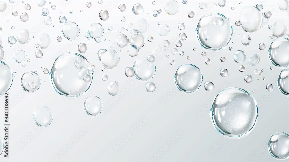 Dewdrops, raindrops or pure aqua liquid flows on a cool surface with a white background. Modern realistic set. Dewdrops, raindrops or pure aqua liquid flows on a cool surface with a white background. Modern realistic set.