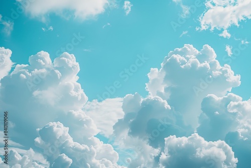 White fluffy clouds in a blue sky. Clouds in a blue sky on a sunny day.