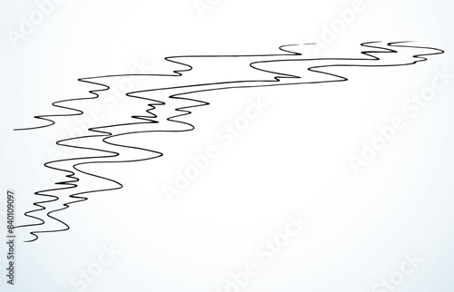 Vector drawing. Calm sea tide