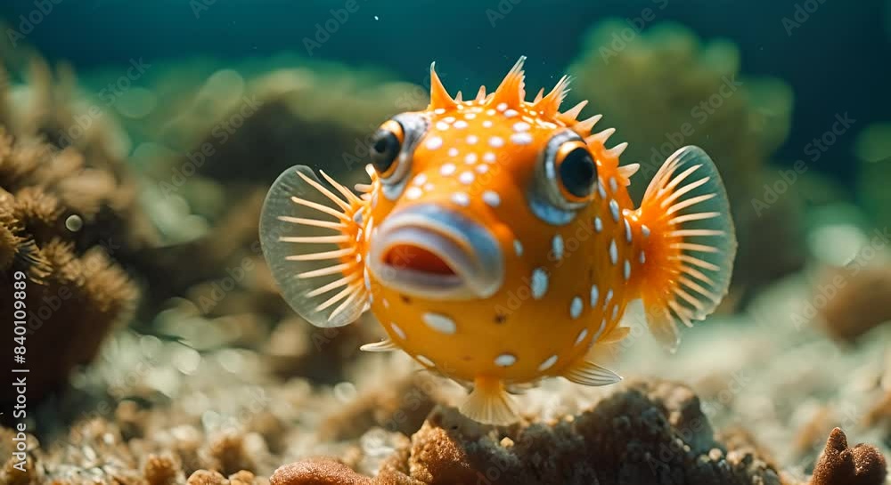 Puffer fish in the sea. Puffer fish in the sea.