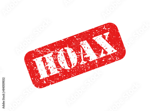 Hoax red stamp grunge isolated
