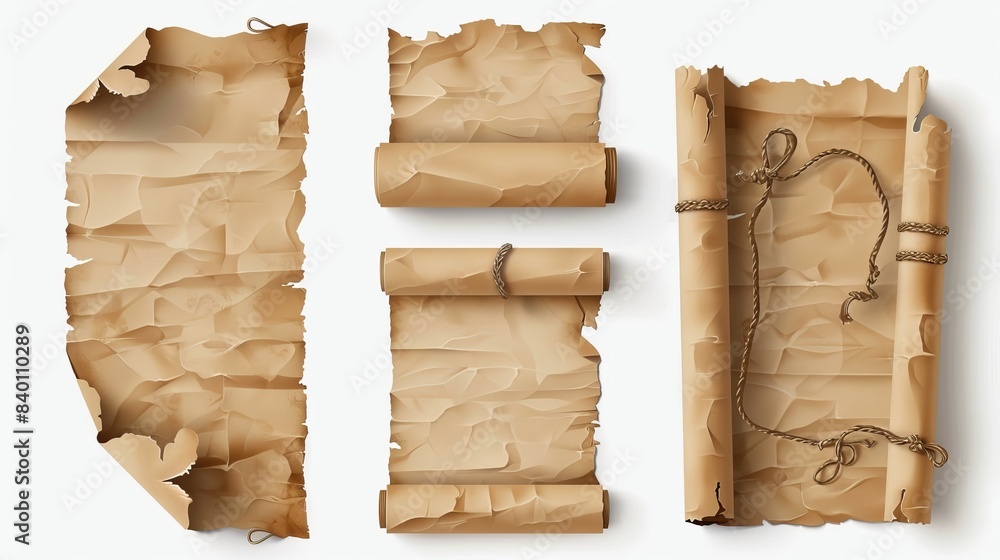 Isolated ancient scroll papyrus parchment paper map background modern ...