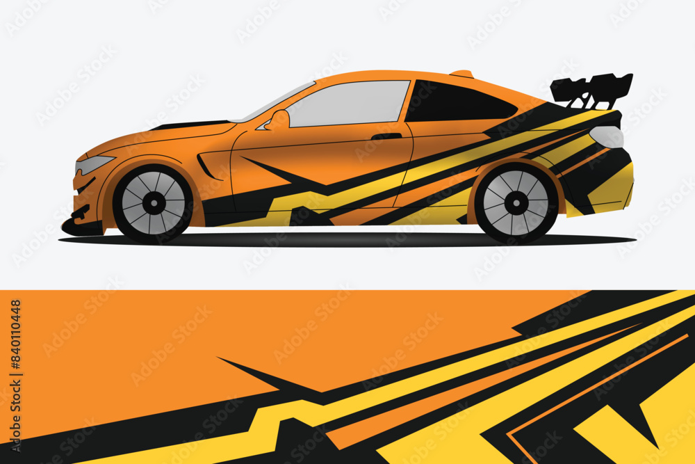Car wrap decal abstract stripe graphic design isolated Car wrap decal abstract stripe graphic design isolated
