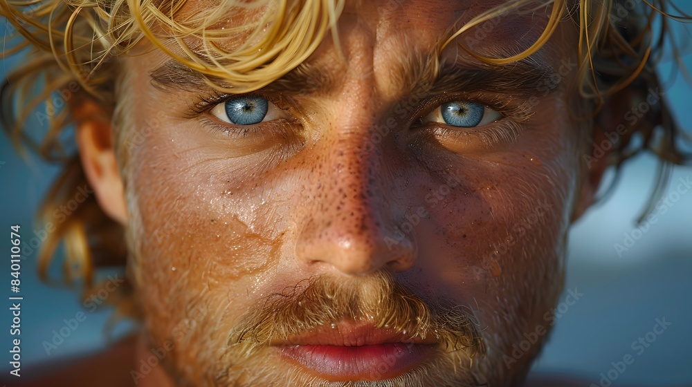 portrait of handsome blond man on the beach portrait of handsome blond man on the beach