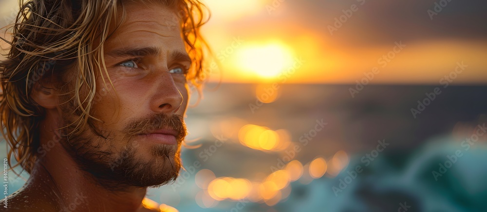 portrait of handsome blond man on the beach portrait of handsome blond man on the beach