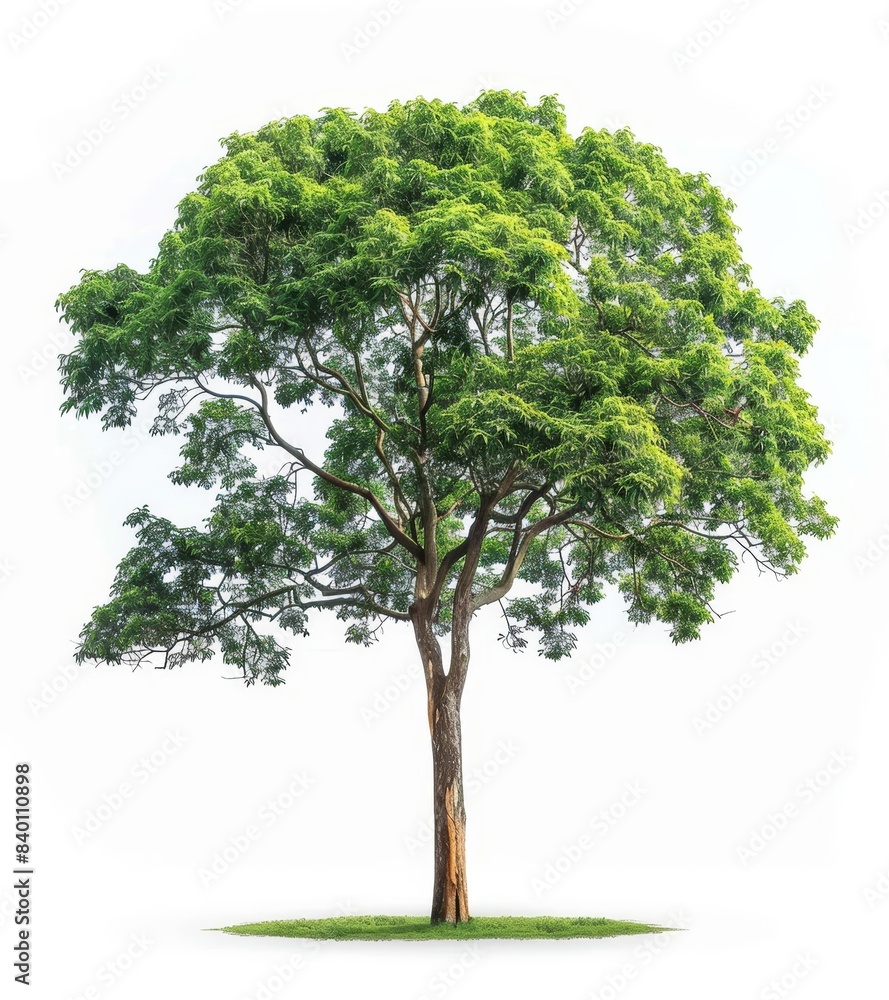 A green tree on a white background is isolated. A green tree on a white background is isolated.