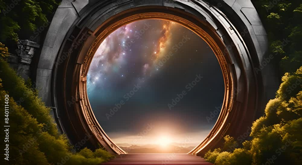 Magic portal on a planet. Magic portal on a planet.