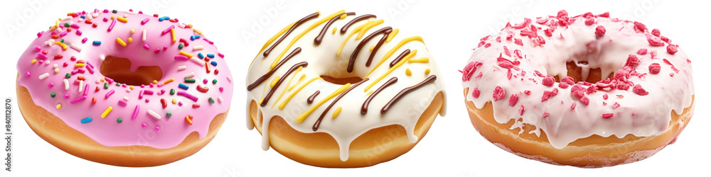 PNG Donut cut out element set PNG Donut cut out element set
