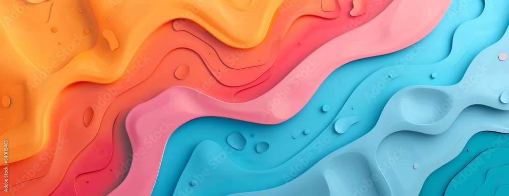 Abstract background flat design top view fluid theme 3D render Analogous Color Scheme Abstract background flat design top view fluid theme 3D render Analogous Color Scheme