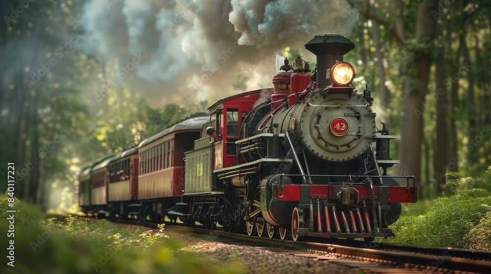 Naklejka premium a train on a train track