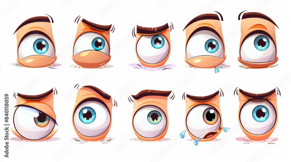 Cartoon cartoon eye expression. Funny smiley and angry face images. Caricature cartoon character with cartoon eyes. Isolated modern illustration icons. Cartoon cartoon eye expression. Funny smiley and angry face images. Caricature cartoon character with cartoon eyes. Isolated modern illustration icons.