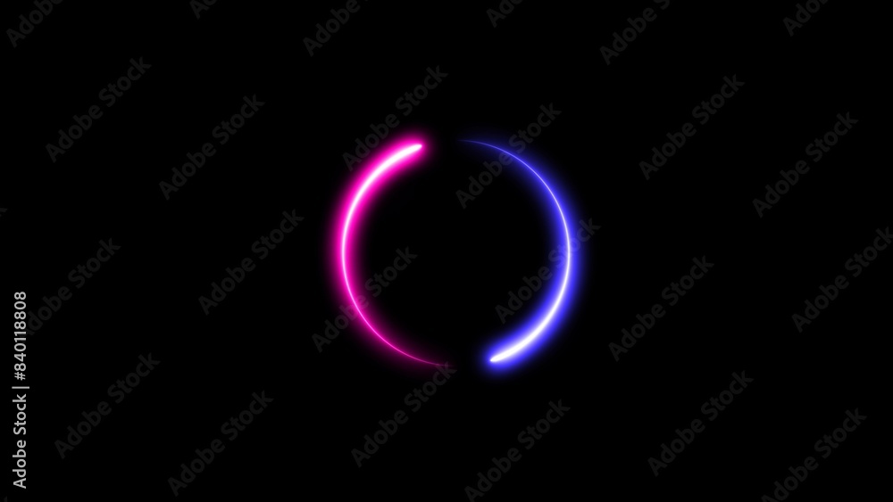 Abstract glowing neon circle and 3d illustration. Abstract beautiful colorful neon circle frame loading icon on black background. Abstract glowing neon circle and 3d illustration. Abstract beautiful colorful neon circle frame loading icon on black background.
