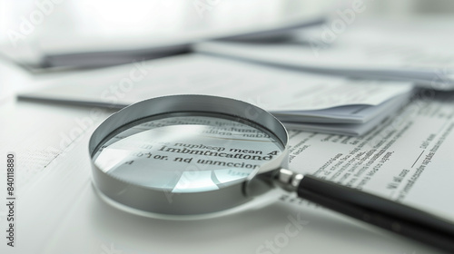 Magnifying glass focus to Approve document icon on white background for business process workflow illustrating management approval and and project approve concept,Magnifying glass focus, 