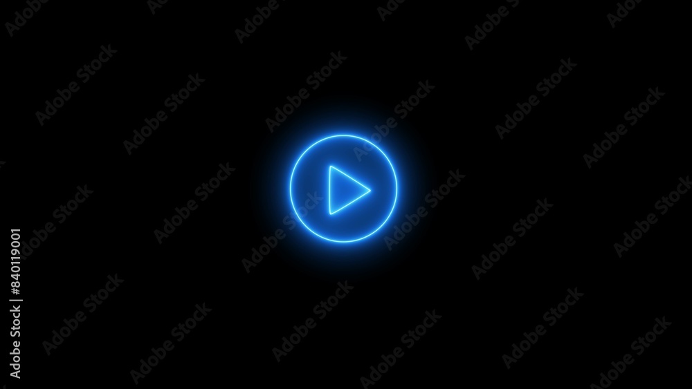 Neon music note icon. Play icons, Press to start. Abstract Audio icon. Multimedia, audio, music Neon music note icon. Play icons, Press to start. Abstract Audio icon. Multimedia, audio, music