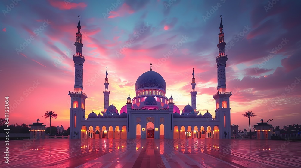 Fototapeta premium Stunning mosque with beautiful landscape views
