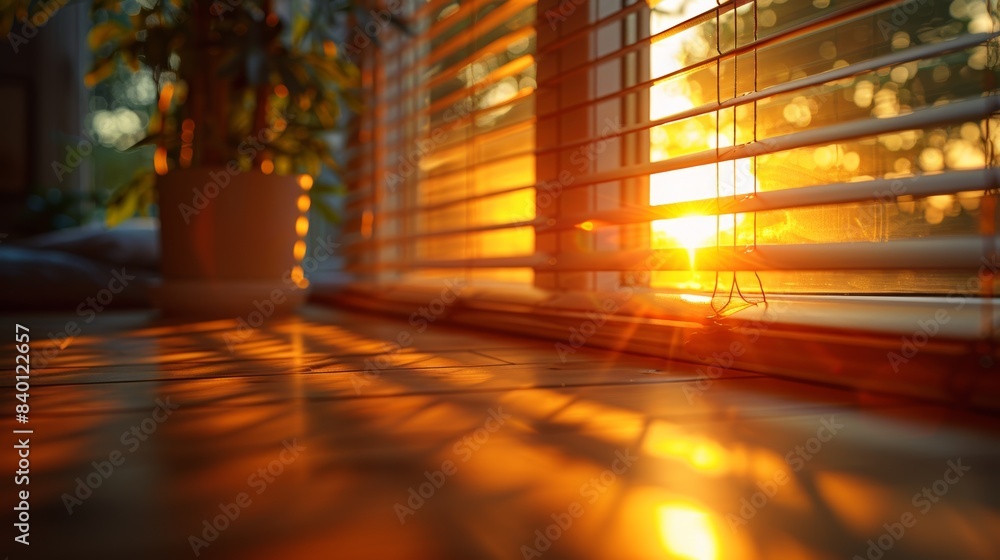 Golden Hour: Sunlit Window with Blinds. A tranquil image of a window with blinds, basking in the warm, golden light of the sunset. Golden Hour: Sunlit Window with Blinds. A tranquil image of a window with blinds, basking in the warm, golden light of the sunset.