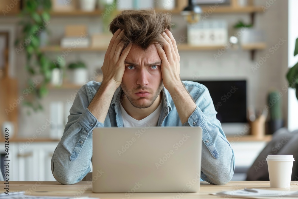 Man using laptop and coffee Man using laptop and coffee