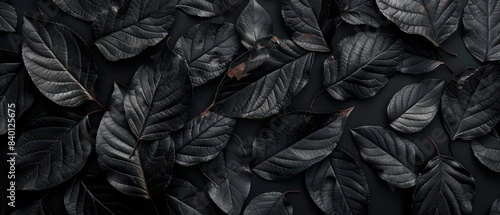 black leaves on black background