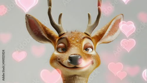 Portrayal of a smiling deer character, epitomizing positivity and enthusiasm in advertising content