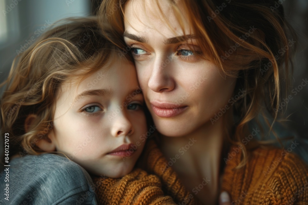 Woman and child facing camera Woman and child facing camera