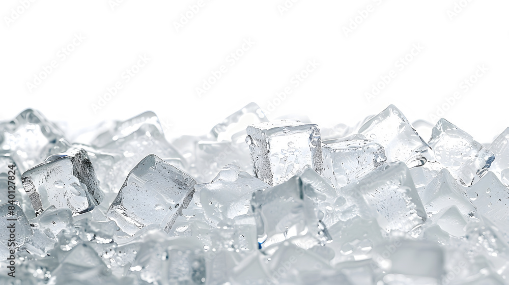 Pile of small ice cubes isolated on white background Pile of small ice cubes isolated on white background