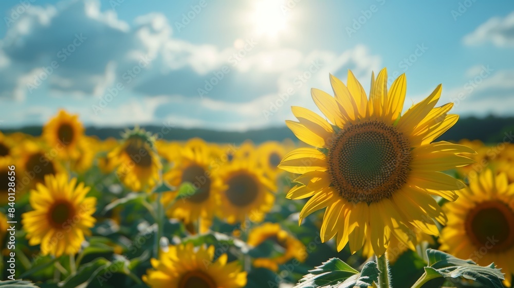 Fototapeta premium Sunny Sunflower Field 