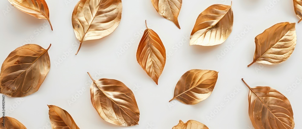 golden leaves on white background golden leaves on white background